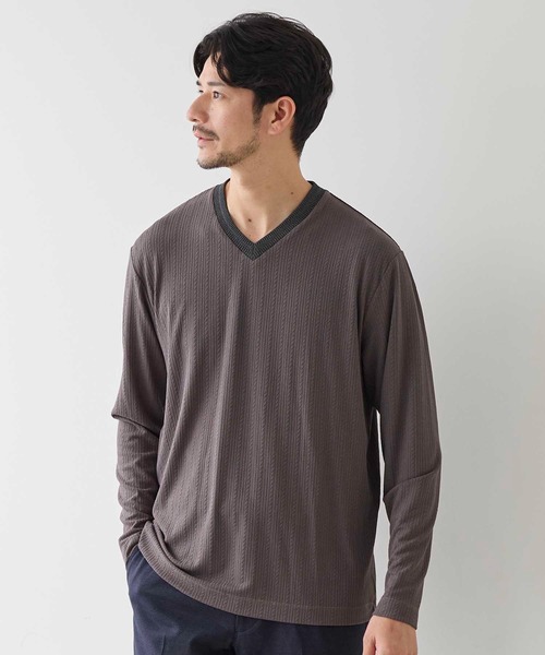 UNION STATION tシャツ シェブロン柄リンクスジャガード