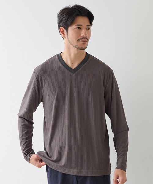UNION STATION tシャツ シェブロン柄リンクスジャガード