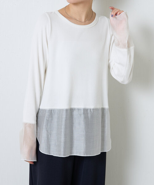 COLLAGE GALLARDAGALANTE tシャツ C′NOTE/ 裾シアーロンT