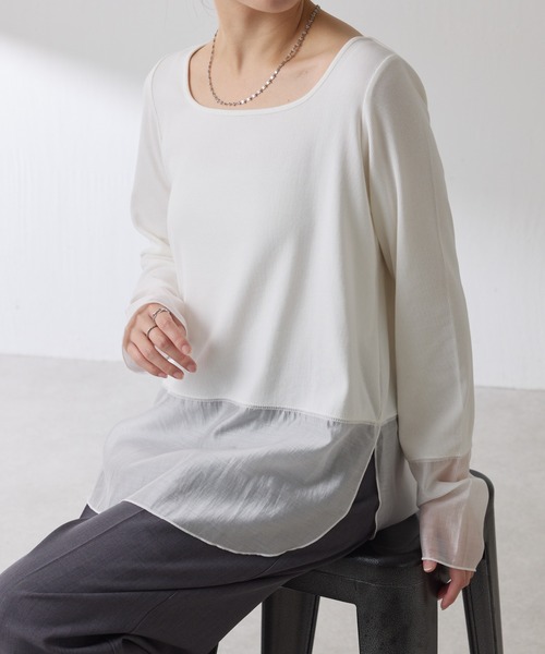 COLLAGE GALLARDAGALANTE C′NOTE/ 裾シアーロンT COLLAGE GALLARDAGALANTE（コラージュ ガリャルダガランテ） tシャツ C