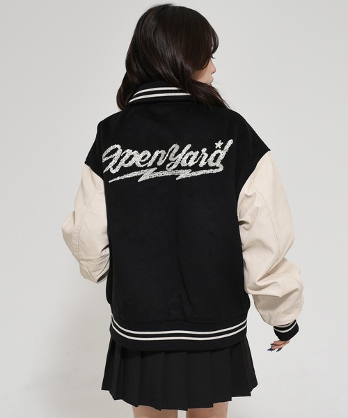 OY（オーワイ） コート アウター ZIGZAG EMBROIDERY VARSITY JACKET 