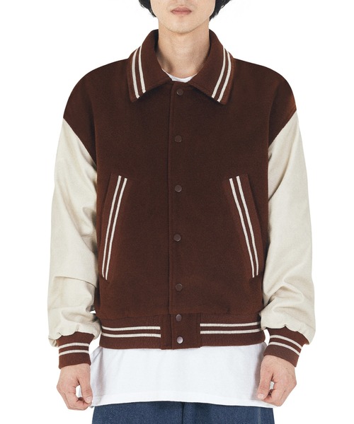 OY（オーワイ） コート アウター ZIGZAG EMBROIDERY VARSITY JACKET