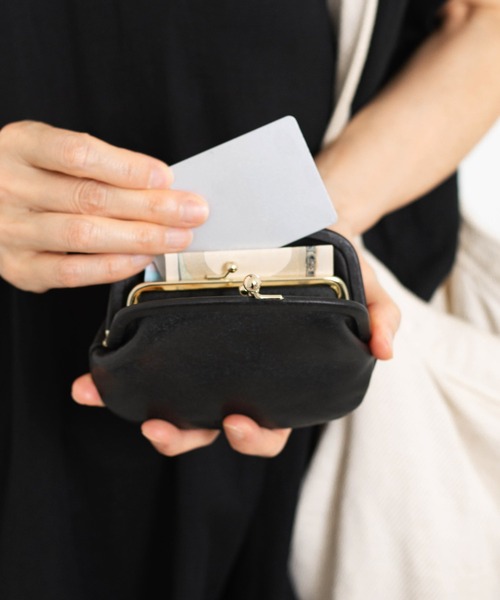 新品未使用　StitchandSew 牛革 シュリンクレザーがま口財布　日本製 新品未使用 StitchandSew 牛革 シュリンクレザーがま口財布