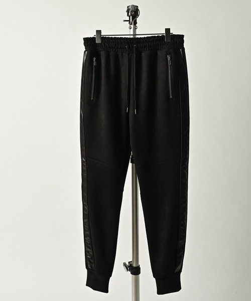 MMMM パンツ MMMM/フェイクスウェード×シンセティックレザー ジョガー