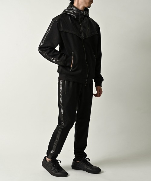 MMMM パンツ MMMM/フェイクスウェード×シンセティックレザー