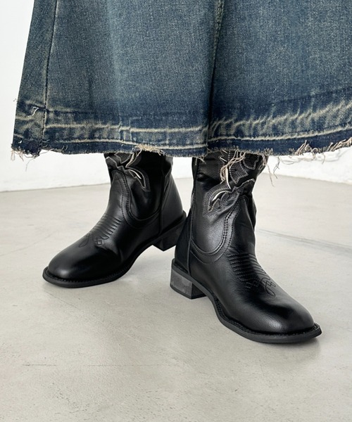 CLEA ブーツ ウエスタンロングブーツ レディース : ZOZOTOWN Yahoo!店