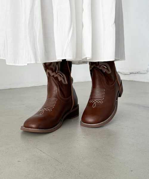 CLEA ブーツ ウエスタンロングブーツ レディース : ZOZOTOWN Yahoo!店