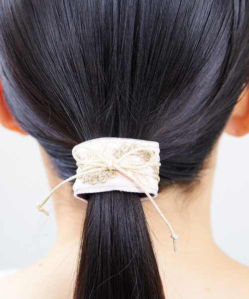 新品ガーグル　gargle　メタリックフラワー　ヘアーカフス　ヘアカフ　ブラウン 花刺繍 ヘアーカフス：gargle（ガーグル） - gargle online