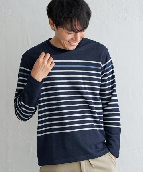 KAJA 販売会限定　ボーダーロンT ikka（イッカ） tシャツ ダブルジャカードボーダーロンT メンズ