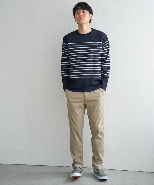 ikka（イッカ） tシャツ ダブルジャカードボーダーロンT メンズ