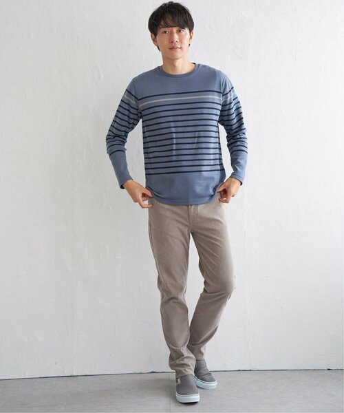 ikka（イッカ） tシャツ ダブルジャカードボーダーロンT メンズ