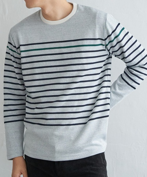 ちか オーダーじゃらきー ikka tシャツ ダブルジャカードボーダーロンT メンズ : ZOZOTOWN Yahoo