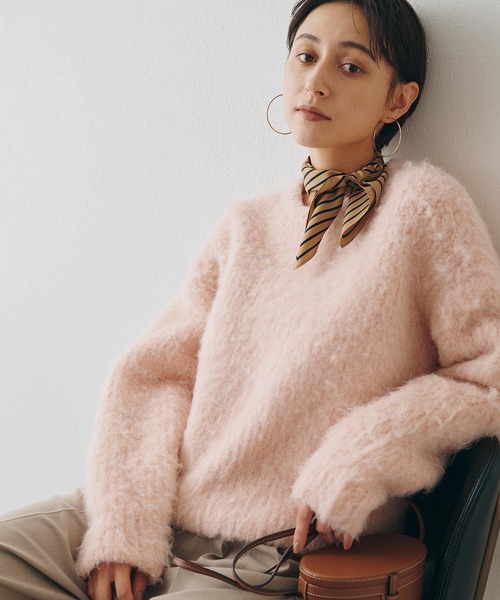 Whim Gazette ニット ミックスヤーンクループルオーバー レディース 