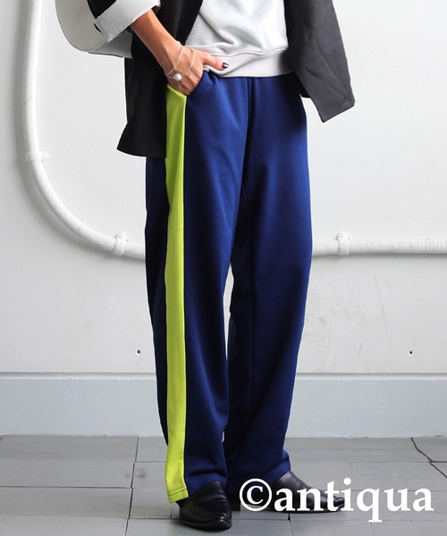 アンティアンパンツ antiqua パンツ 配色タックパンツ レディース メンズ : ZOZOTOWN