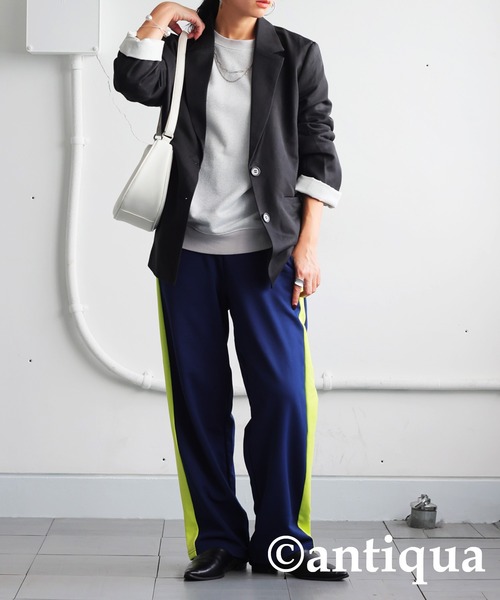 antiqua パンツ 配色タックパンツ レディース メンズ : ZOZOTOWN