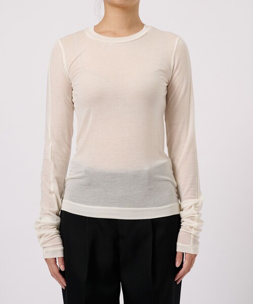 tシャツ 「CINOH/チノ」「STUDIOUS別注」TENCEL CASHMERE LONG SLEEVE KNIT/長袖ニット レディース CINOH tシャツ 「CINOH/チノ」「STUDIOUS別注」TENCEL CASHMERE