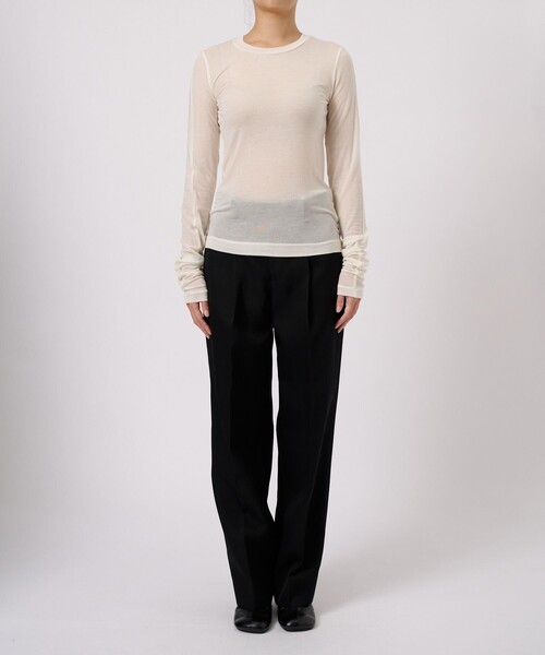 tシャツ 「CINOH/チノ」「STUDIOUS別注」TENCEL CASHMERE LONG SLEEVE KNIT/長袖ニット レディース CINOH tシャツ 「CINOH/チノ」「STUDIOUS別注」TENCEL CASHMERE