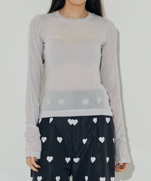 tシャツ 「CINOH/チノ」「STUDIOUS別注」TENCEL CASHMERE LONG SLEEVE KNIT/長袖ニット レディース CINOH tシャツ 「CINOH/チノ」「STUDIOUS別注」TENCEL CASHMERE