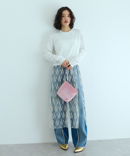 ADAM ET ROPE' tシャツ レースコンビロンT レディース
