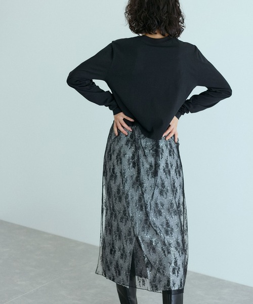 ADAM ET ROPE' tシャツ レースコンビロンT レディース