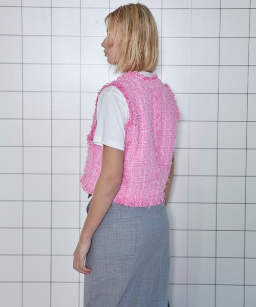 「MAISON SPECIAL」 ノースリーブトップス FREE ホワイト レディース Cutoff Sleeveless Tops/カットオフノースリーブトップス