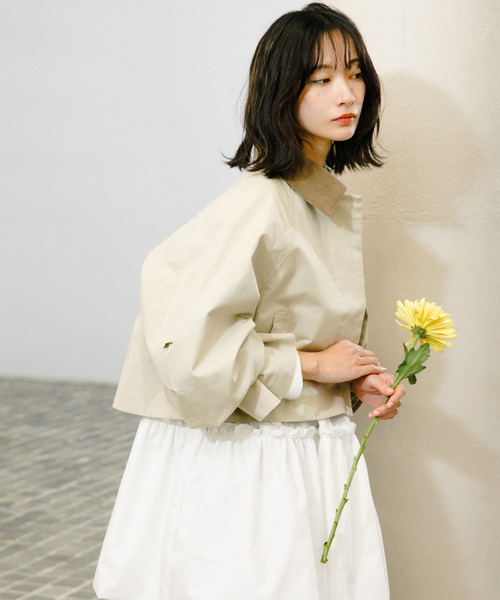 KBF コート アウター BACKフレアショートジャケット レディース