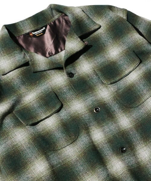 TOWN CRAFT / 長袖シャツ/L/ウール/マルチカラー/チェック TOWNCRAFT（タウンクラフト） シャツ WOOL CHECK LOOP COLLAR SHIRTS