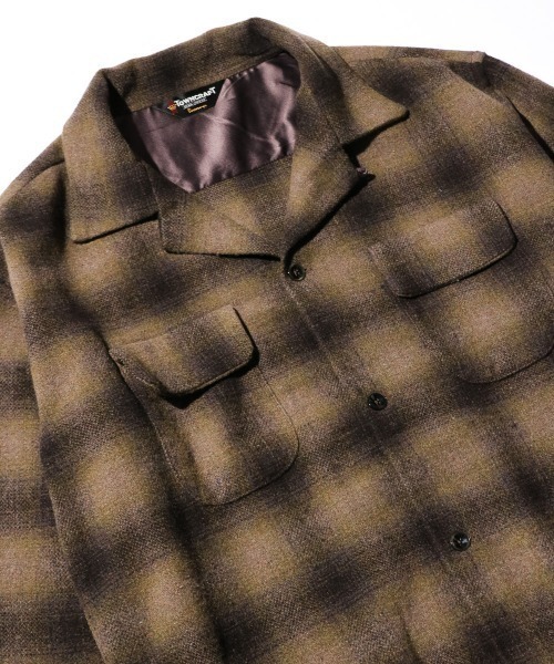 TOWNCRAFT（タウンクラフト） シャツ WOOL CHECK LOOP COLLAR SHIRTS