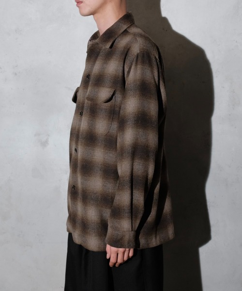 TOWNCRAFT（タウンクラフト） シャツ WOOL CHECK LOOP COLLAR SHIRTS