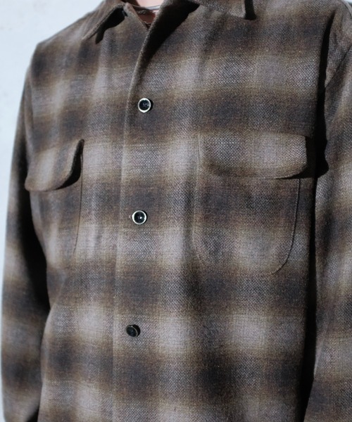 TOWNCRAFT（タウンクラフト） シャツ WOOL CHECK LOOP COLLAR SHIRTS