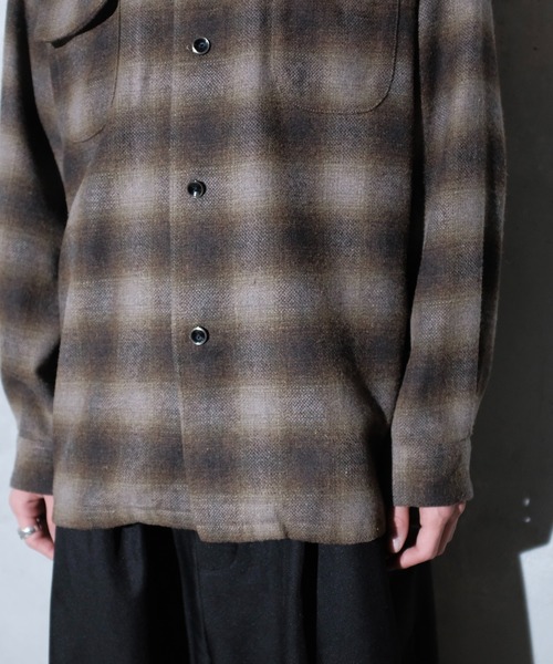TOWNCRAFT（タウンクラフト） シャツ WOOL CHECK LOOP COLLAR SHIRTS