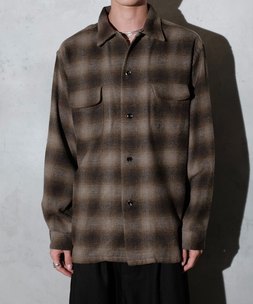 TOWNCRAFT（タウンクラフト） シャツ WOOL CHECK LOOP COLLAR SHIRTS