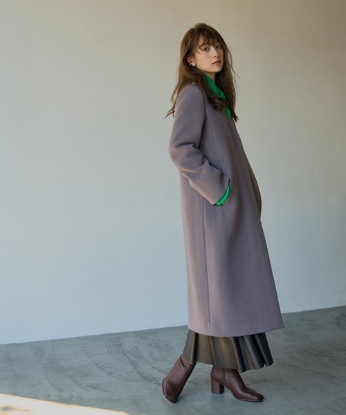 FRAY I.D（フレイ・アイディー） ノーカラーコート 1 モカ レディース