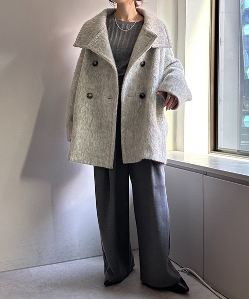 「COLLAGE GALLARDAGALANTE」 コート FREE チャコールグレー レディース_画像2