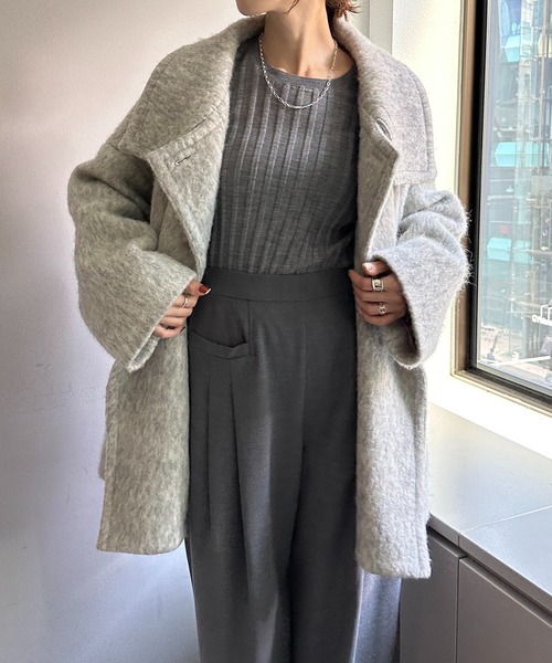 「COLLAGE GALLARDAGALANTE」 コート FREE チャコールグレー レディース_画像7