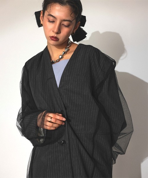 DONOBAN ジャケット ノーカラージャケット 「ANDRESD」stripe
