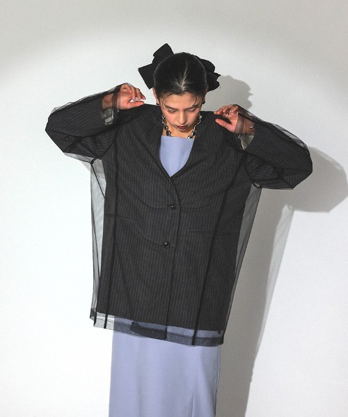 DONOBAN ジャケット ノーカラージャケット 「ANDRESD」stripe