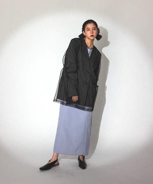 【セール】 DONOBAN 「ANDRESD」stripe ノーカラージャケット ジャケット ジャケット・アウター