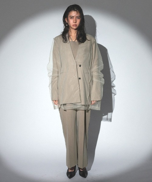 DONOBAN ジャケット ノーカラージャケット 「ANDRESD」stripe
