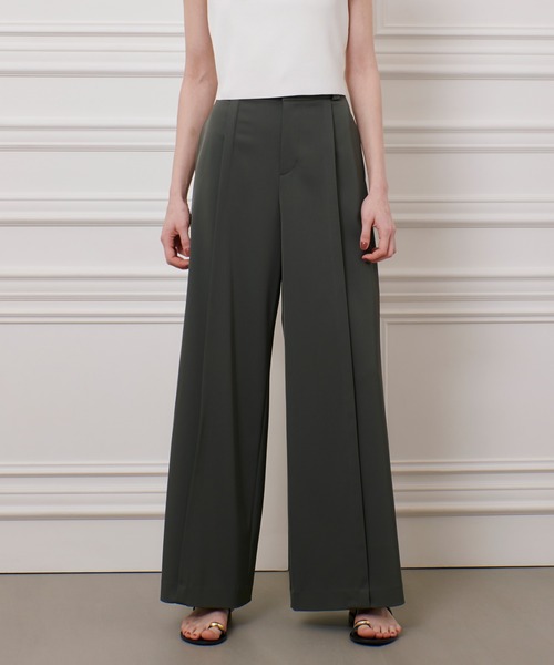 パンツ 「LOULOU WILLOUGHBY」タックステッチワイドパンツ レディース