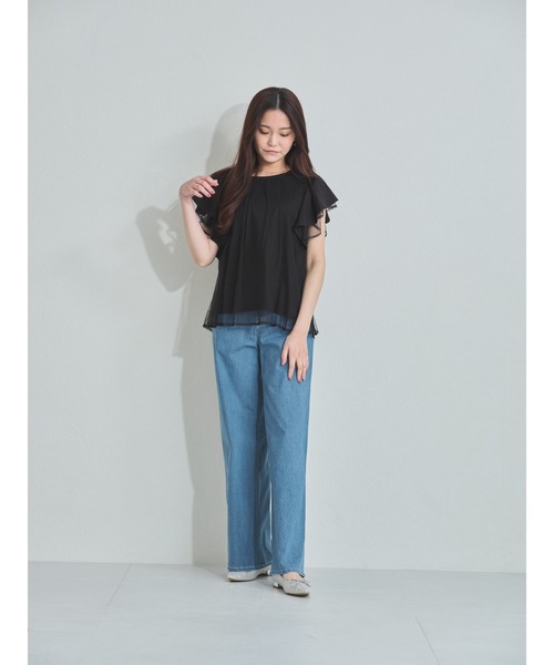 tシャツ ZOZO限定 2025春夏新作 チュールフリルカットソー レディース MISCH MASCH tシャツ ZOZO限定 2025春夏新作 チュールフリル