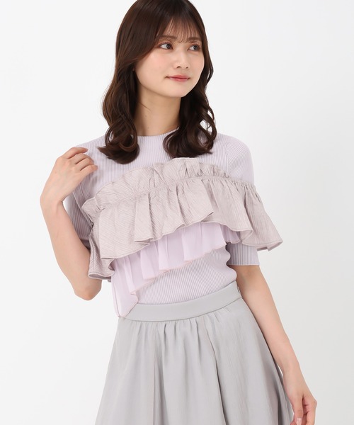 ニット セーター 2025春夏新作 アシンメトリー2wayフリルニット レディース MISCH MASCH ニット セーター 2025春夏新作 アシンメトリー2way