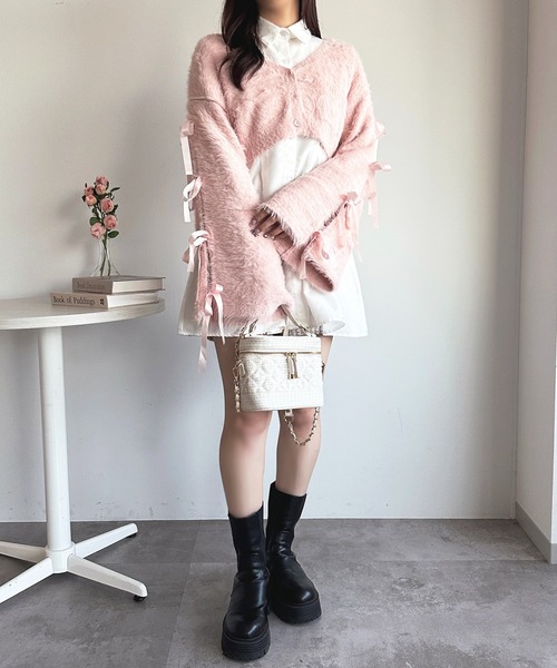 「apres jour」 ニットカーディガン X-LARGE オフホワイト レディース_画像3