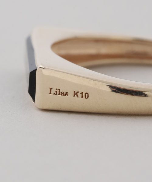 Lilas 指輪 リング オニキスシグネットリング K10 レディース