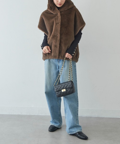 ムートンベスト　ジレ　ベスト　ムートンコート　ムートン　リアルムートン フェイクレザームートンベスト | ファッション通販サイト NUGU