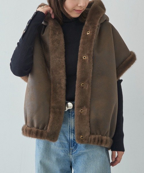 STUDIO AR ベスト ジレ 「STUDIO AR」OLENA リバーシブル フェイク