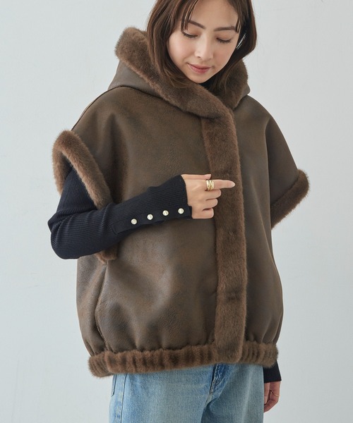 STUDIO AR ベスト ジレ 「STUDIO AR」OLENA リバーシブル フェイク