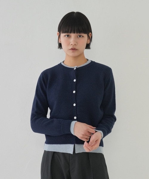 新品未使用】yori 圧縮ニットカーデ ネイビー 【公式通販】