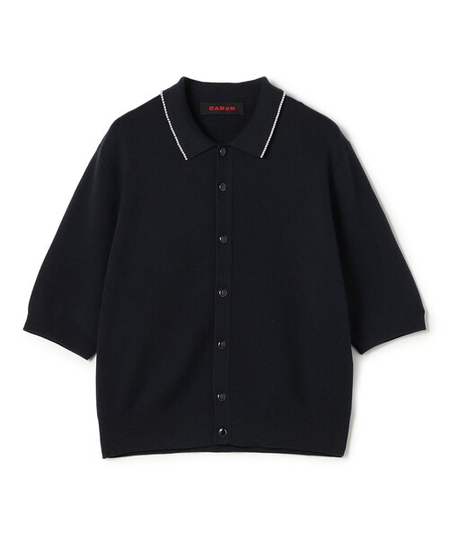CABaN（キャバン） カーディガン コットンカシミヤ パールポロ