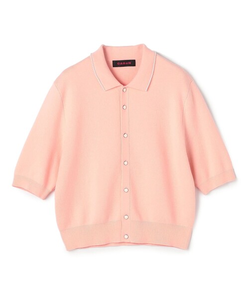 CABaN  コットンカシミヤ バイカラーポロカーディガン caban（キャバン）の「コットンカシミヤ バイカラーポロ